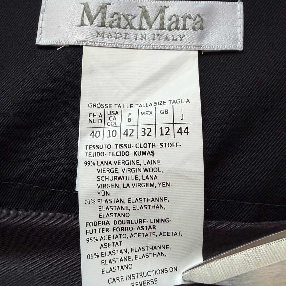 MaxMara Luxe Virgin Wool Fox Wrap Black Pencil Skirt-Made in Italy - 10(M) - Picture 9 of 14